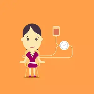 Patient during cell collection